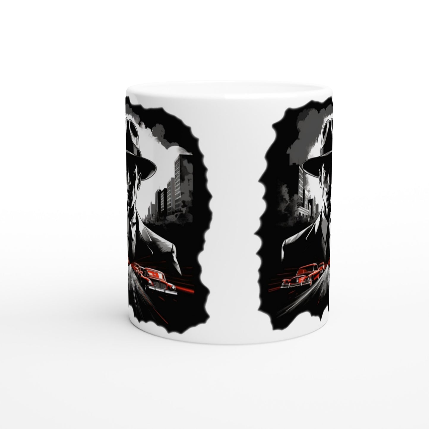 Tasse – LA Noir Vintage Artwork – Weiße Keramiktasse 330 ml