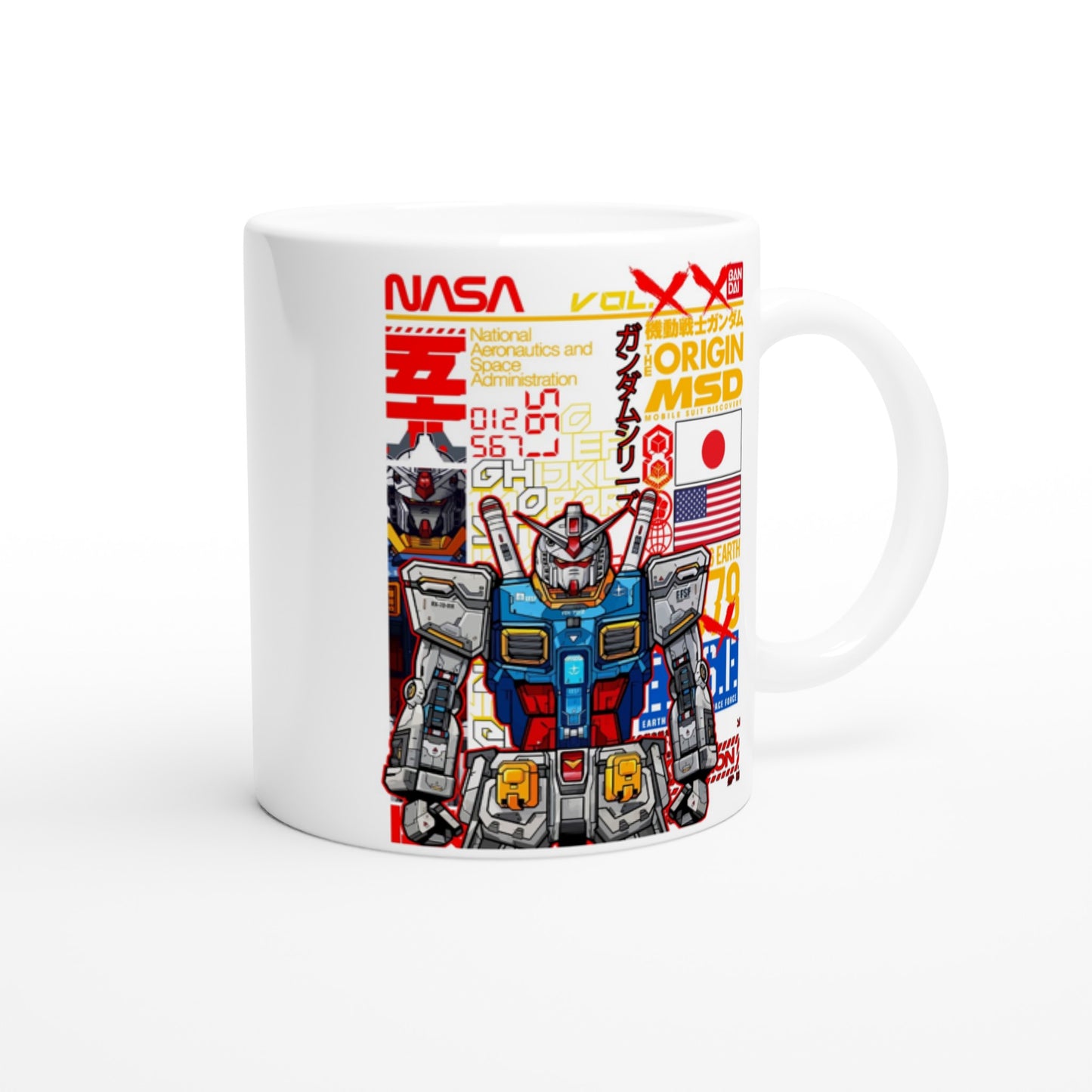 Coffee Mug - Gundam Artwork Vol 1 - White Ceramic 330ml Mug