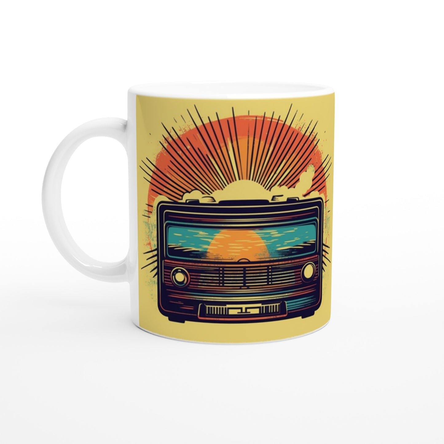 Coffee Mug - Vintage Radio Artwork Number 1 - White Ceramic Mug 330ml