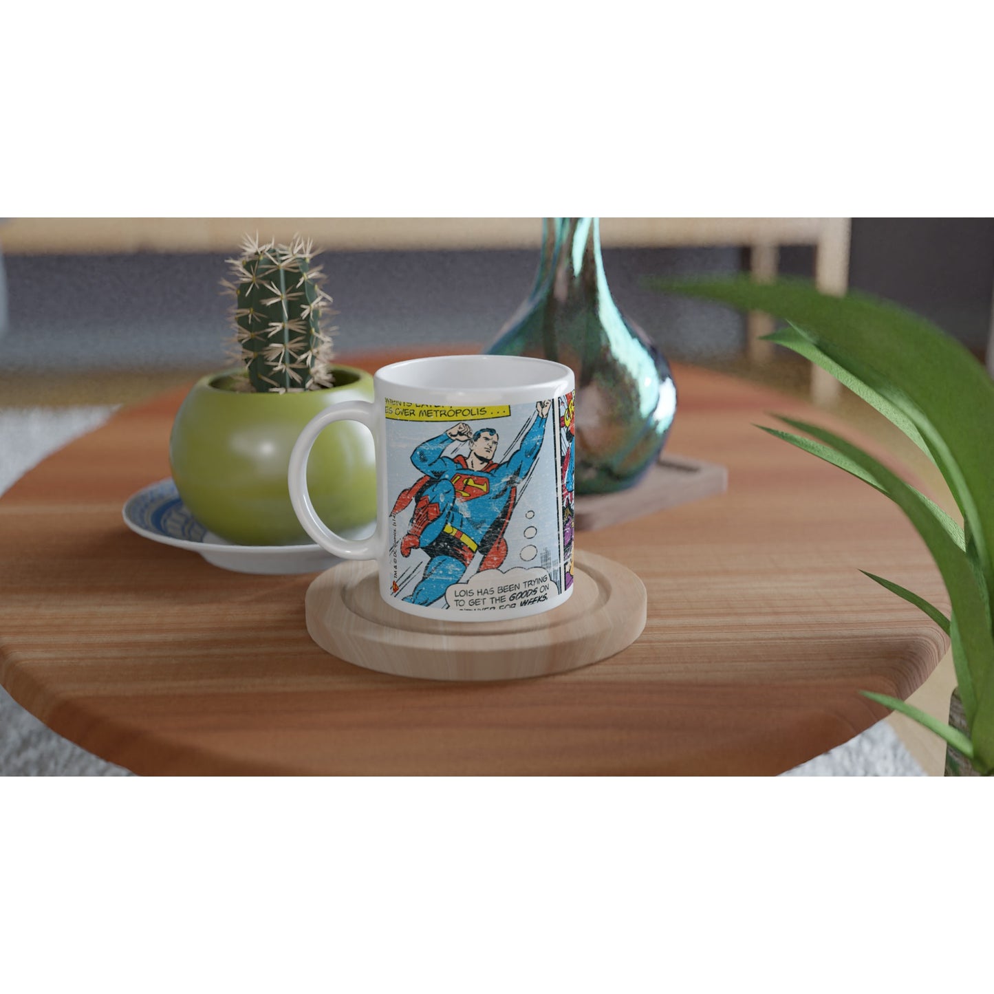 Offizielle DC Comics Tasse – Superman Distressed Strip – 330 ml weiße Tasse