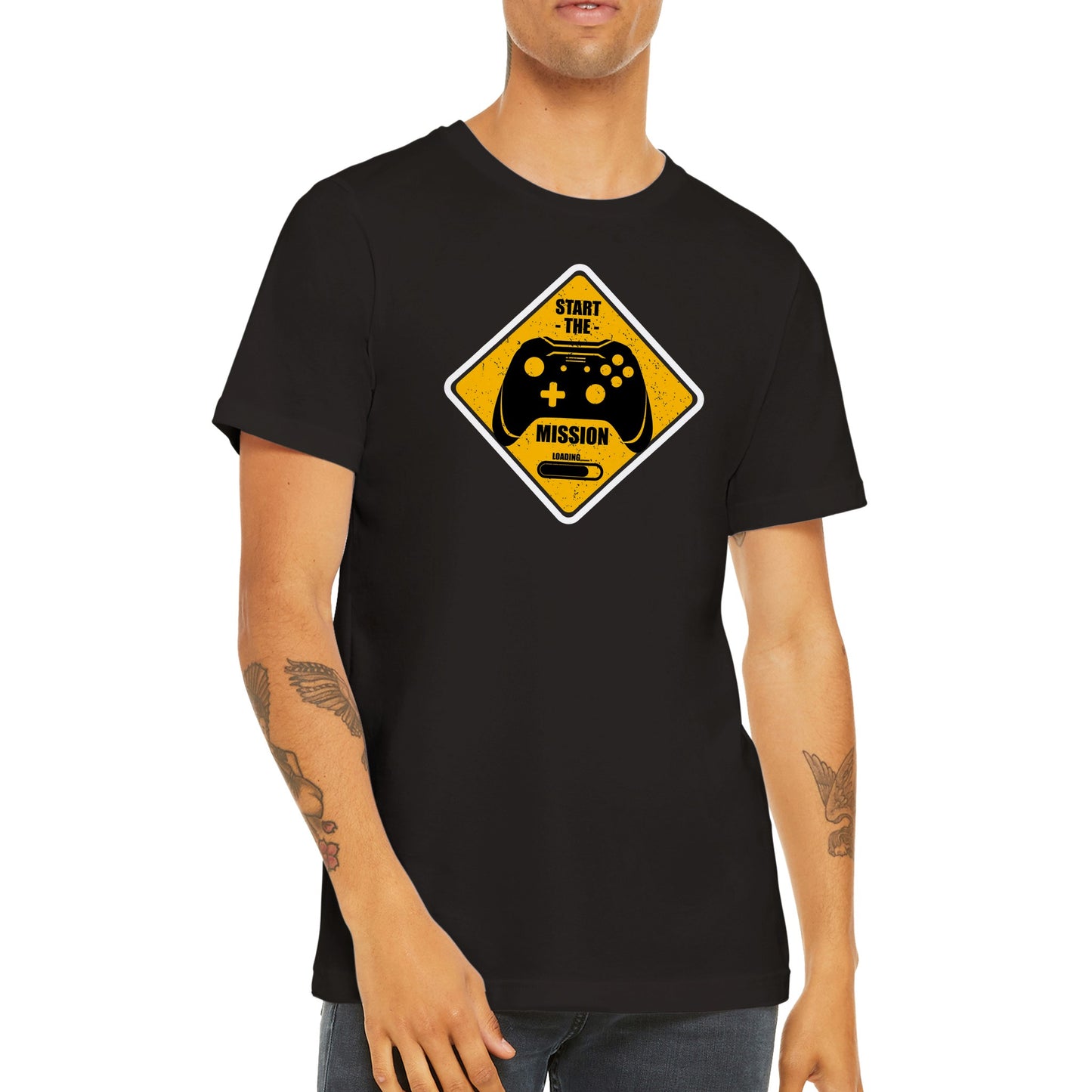 Gaming-T-Shirt – Start The Mission Loading – Premium-Unisex-T-Shirt