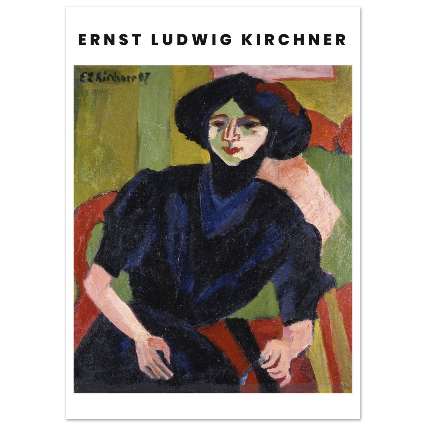 Poster - Ernst Ludwig Kirchner - Vintage Frauenporträt
