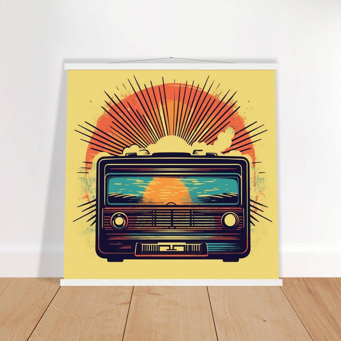 Poster – Vintage-Radio-Kunstwerk Nummer 1 – Premium-Mattpapier mit Aufhänger