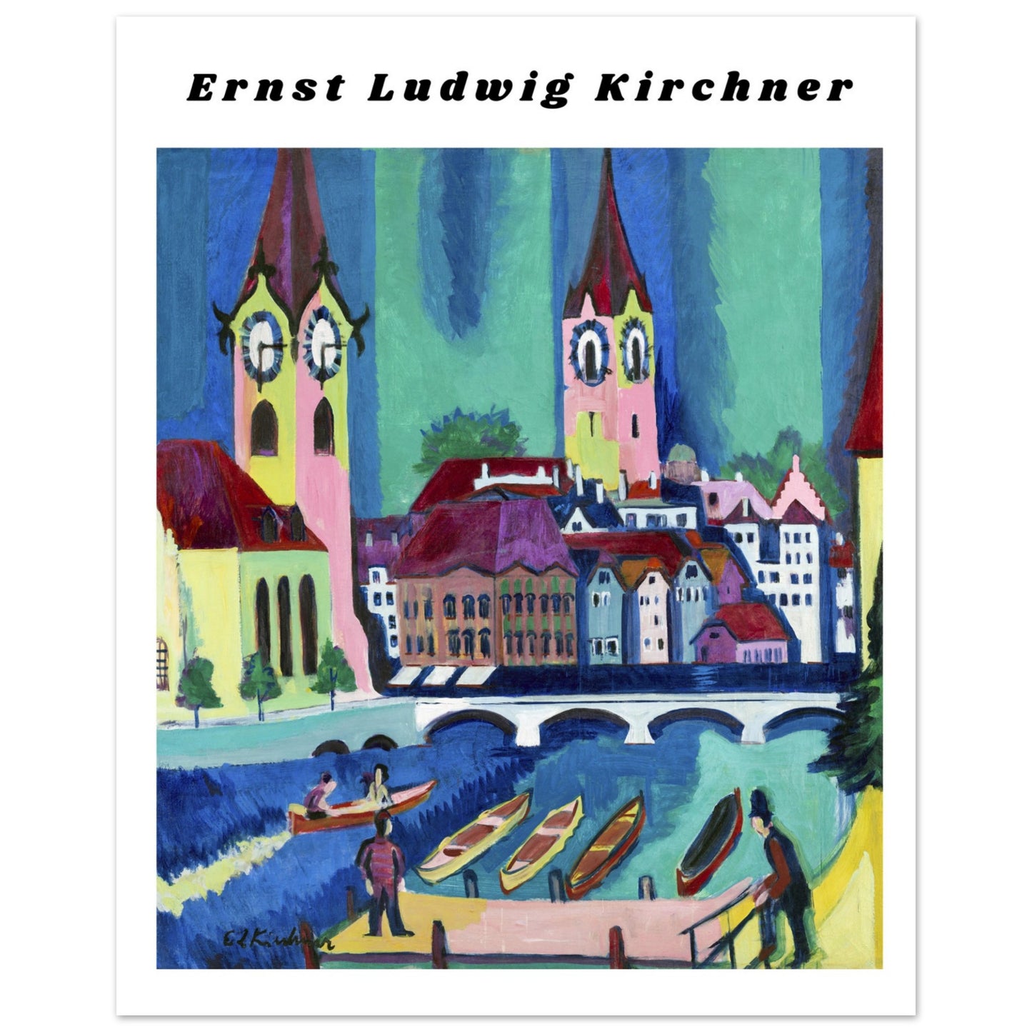 Poster - Ernst Ludwig Kirchner Gemälde, Vintage Zürich Kunstdruck Wanddekoration