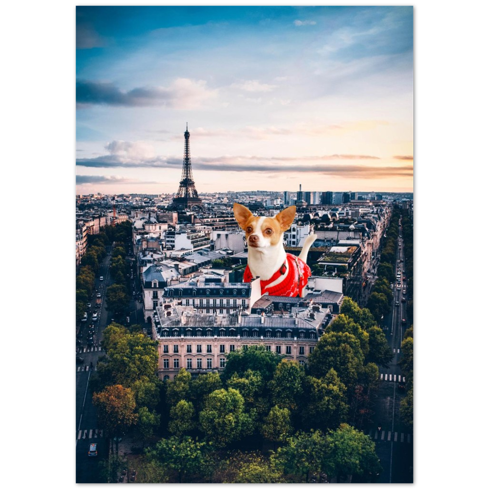 Poster Artwork – Chihuahua vs Paris – Classic Mat Museum Posterpapier