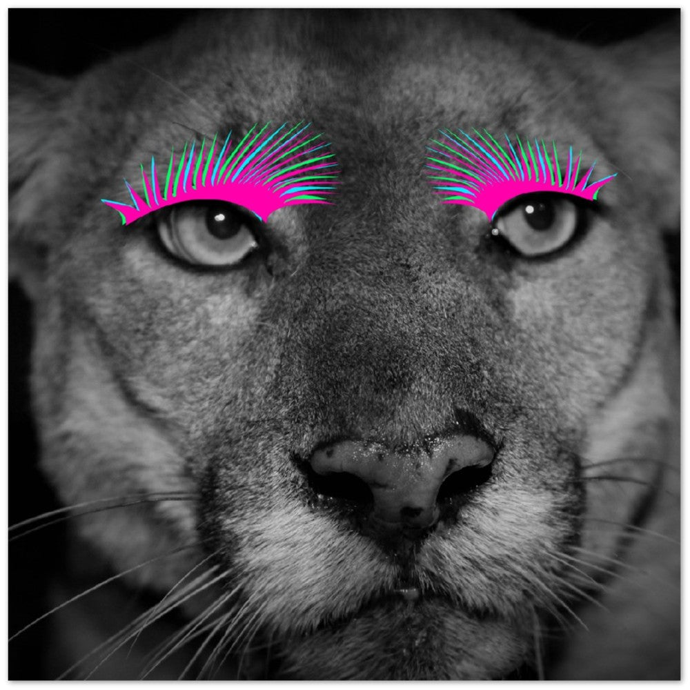 Plakat - Løvinde Artwork - Be Strong, Be Yourself - Premium Mat Plakat Papir