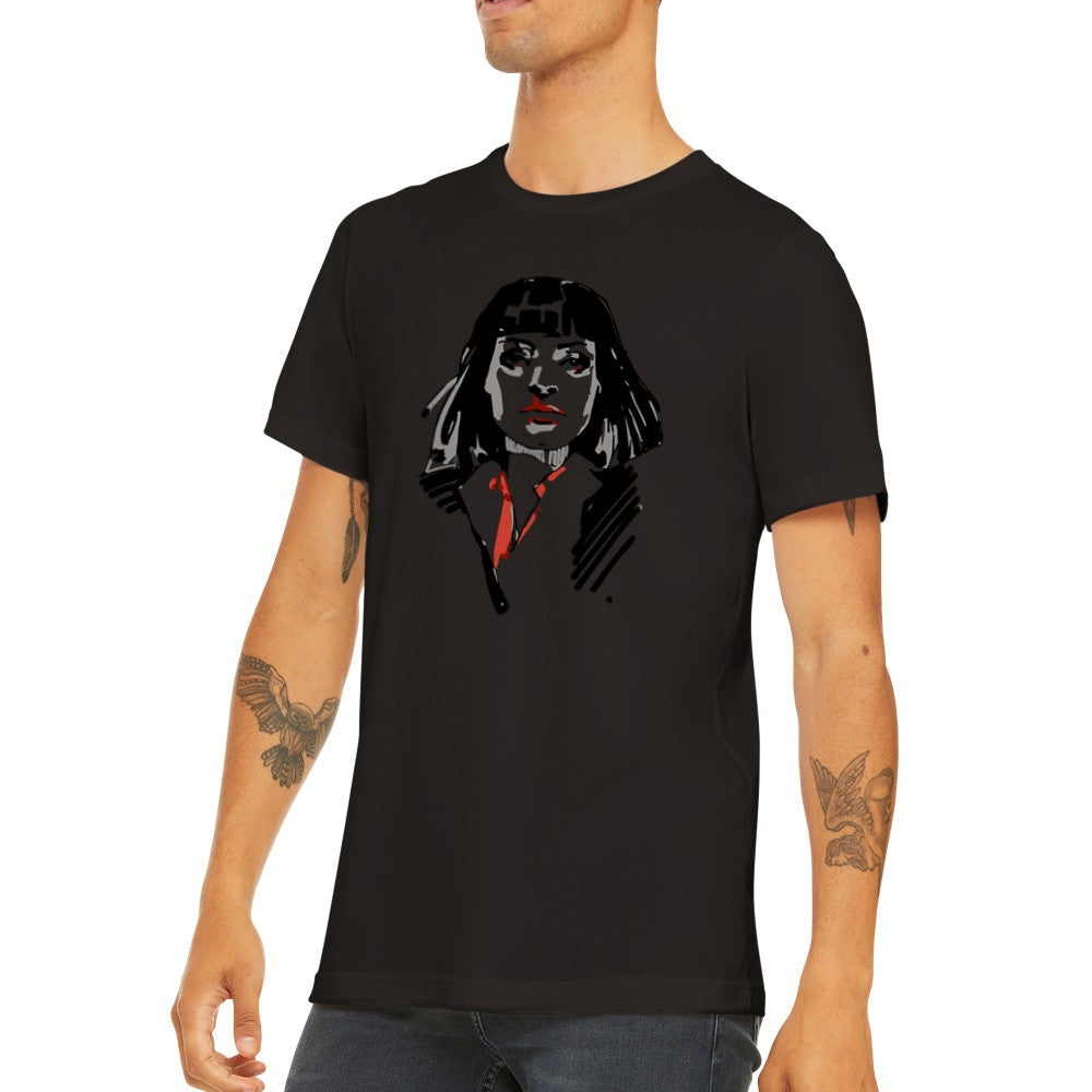 Pulp Fiction – Mia Wallace Artwork – Premium Unisex T-Shirt