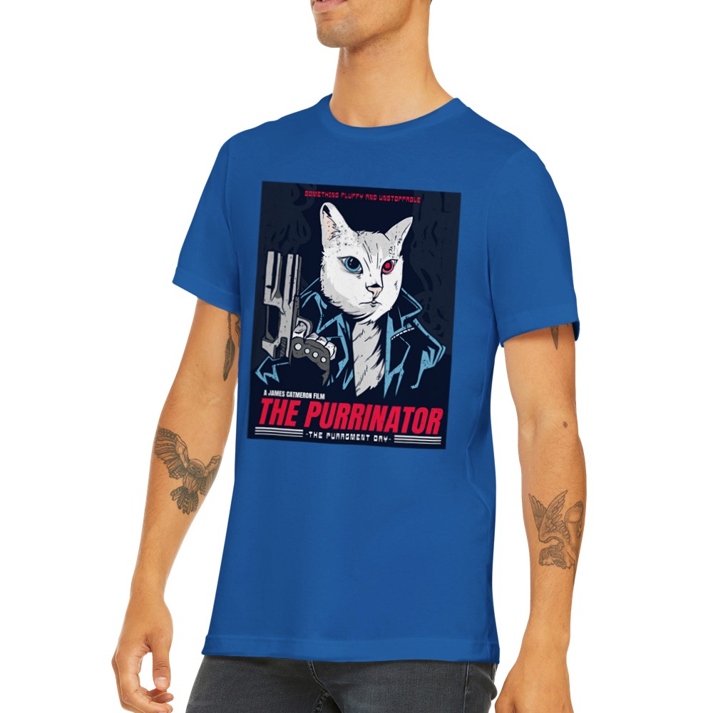 Zitat T-Shirt - lustige Designs Artwork - The Purrinator Cat Premium Unisex T-Shirt