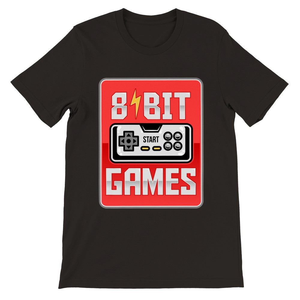 8-Bit-Spiele Retro-Artwork – Gaming-T-Shirt (Premium Unisex)