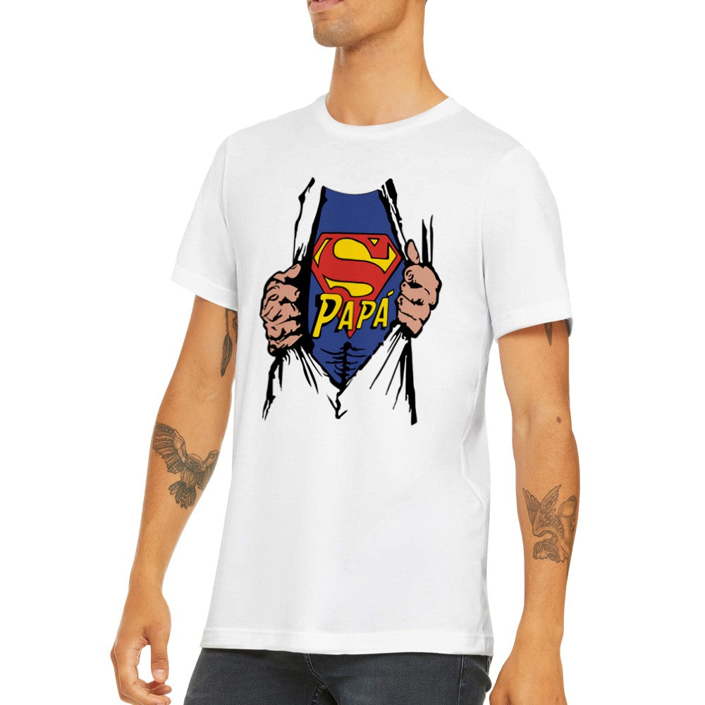 Quote T-shirt - For Dad Artwork - Super Papa - Premium Unisex T-shirt