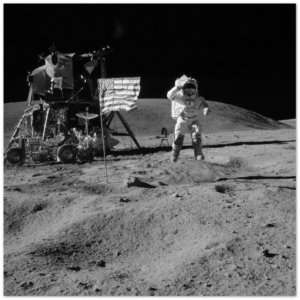 NASA-Poster – Astronaut John W. Young Apollo 16 (1972) Hochwertiges mattes Posterpapier