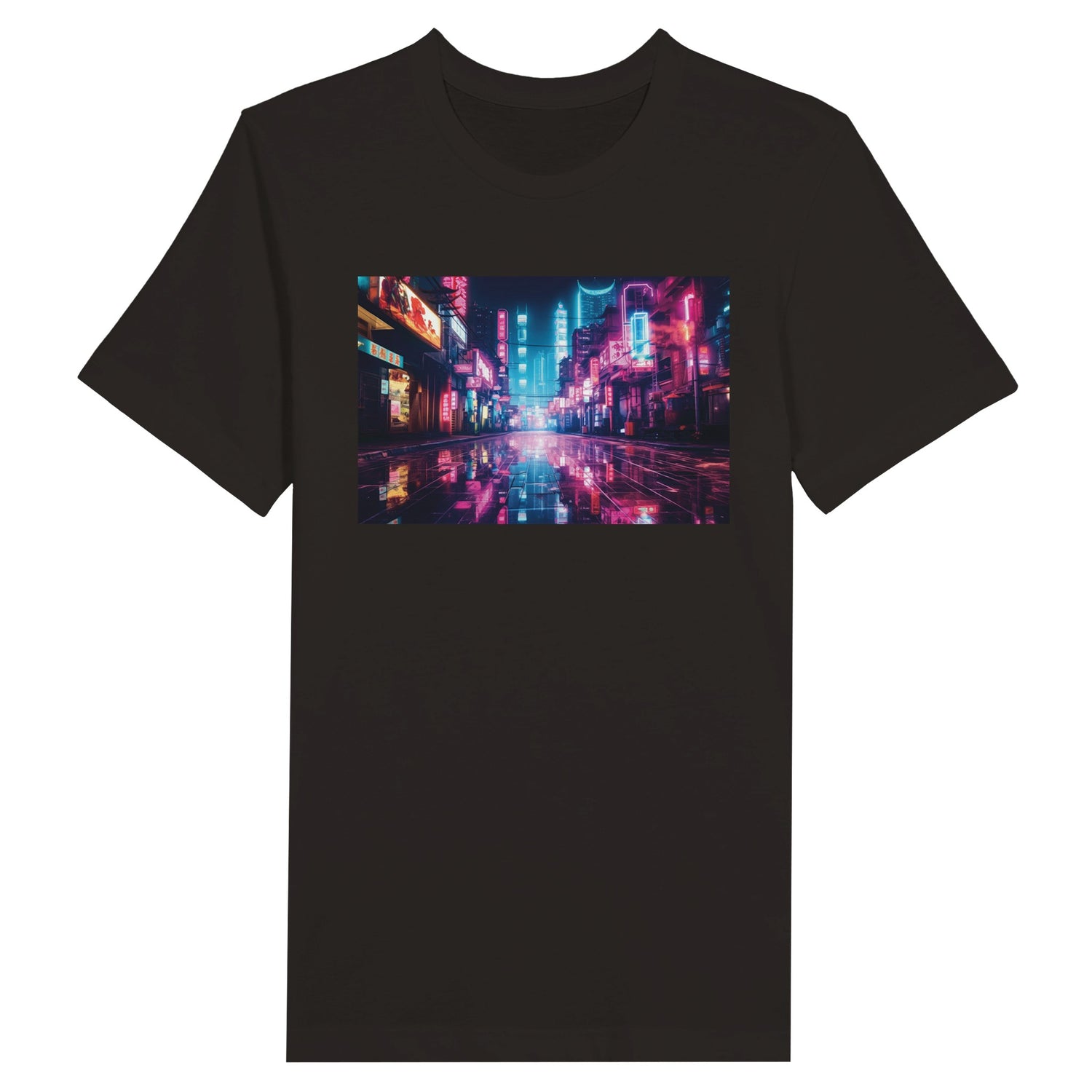 Cyperpunk Artwork City One Premium Unisex Crewneck T-shirt