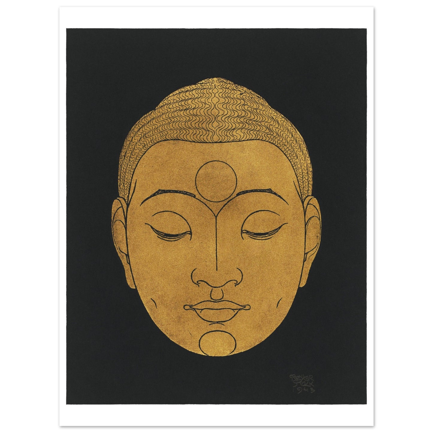 Plakat - Vintage Art Head Buddha - Remix Reijer Stolk