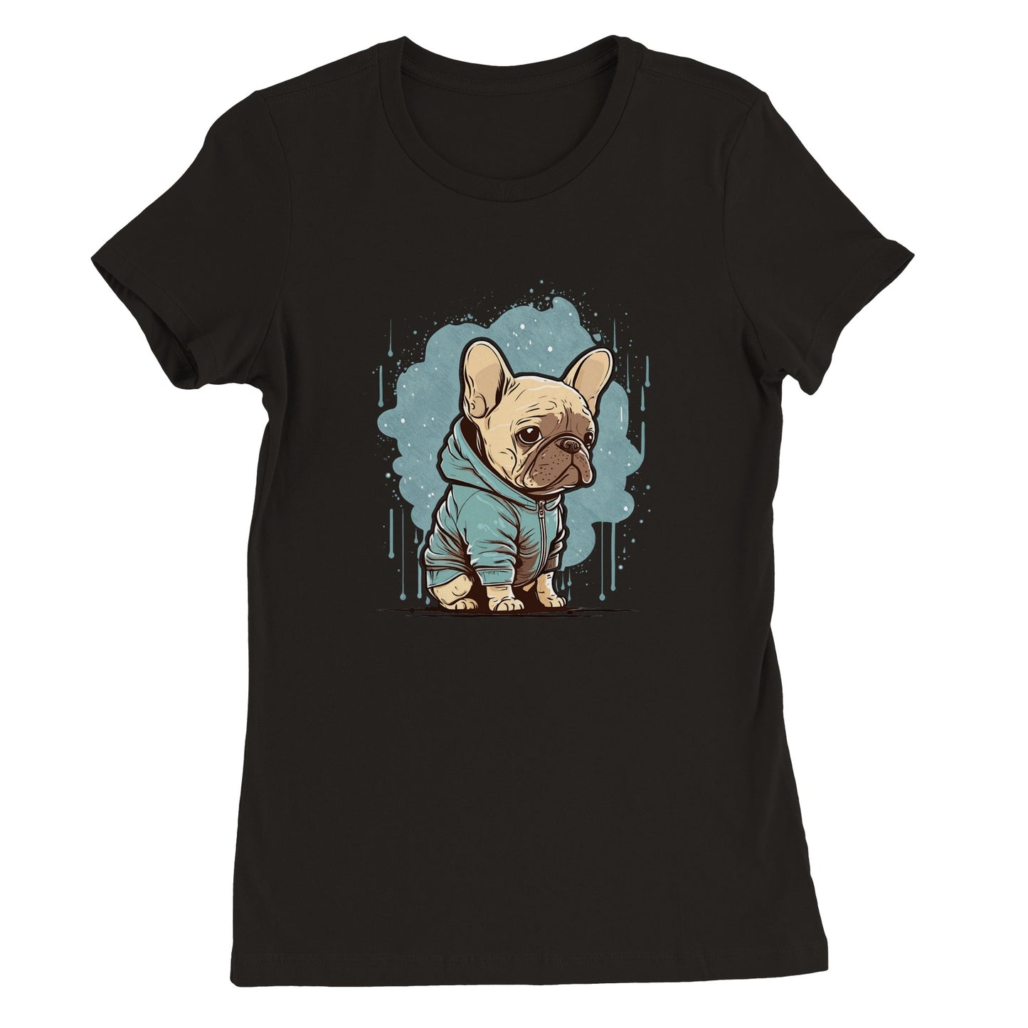 Kvinde T-shirt - Lys Fransk Bulldog Light Hoodie Artwork - Premium Kvinde T-shirt