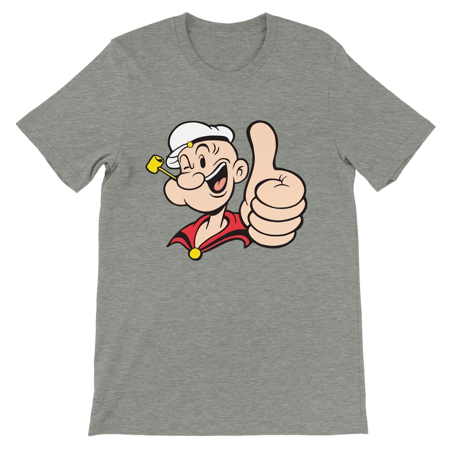 Popeye T-Shirt - Popeye Thumbs Up Artwork - Premium Unisex T-Shirt 