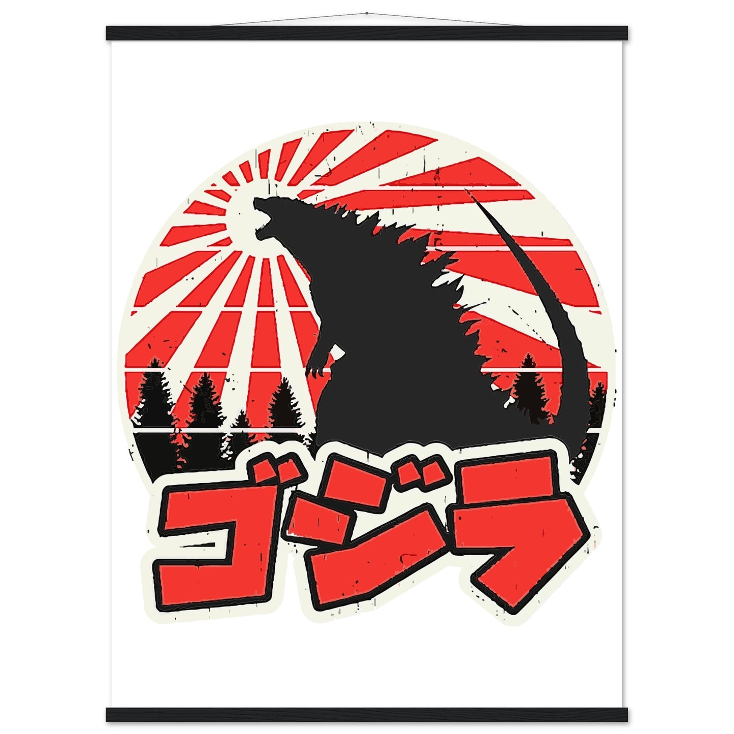 Filmplakat – Gojira – Godzilla Japan Artwork Platkat – Premium Matte Poster mit Aufhänger 