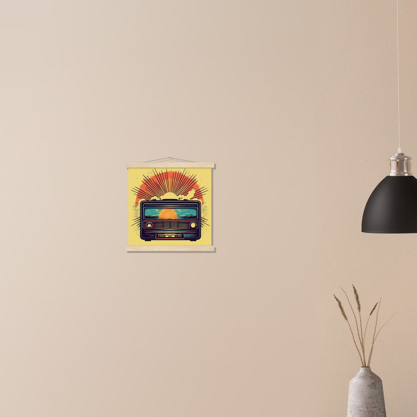 Plakat - Vintage Radio Artwork Number 1 - Premium Mat Papir Med Hanger