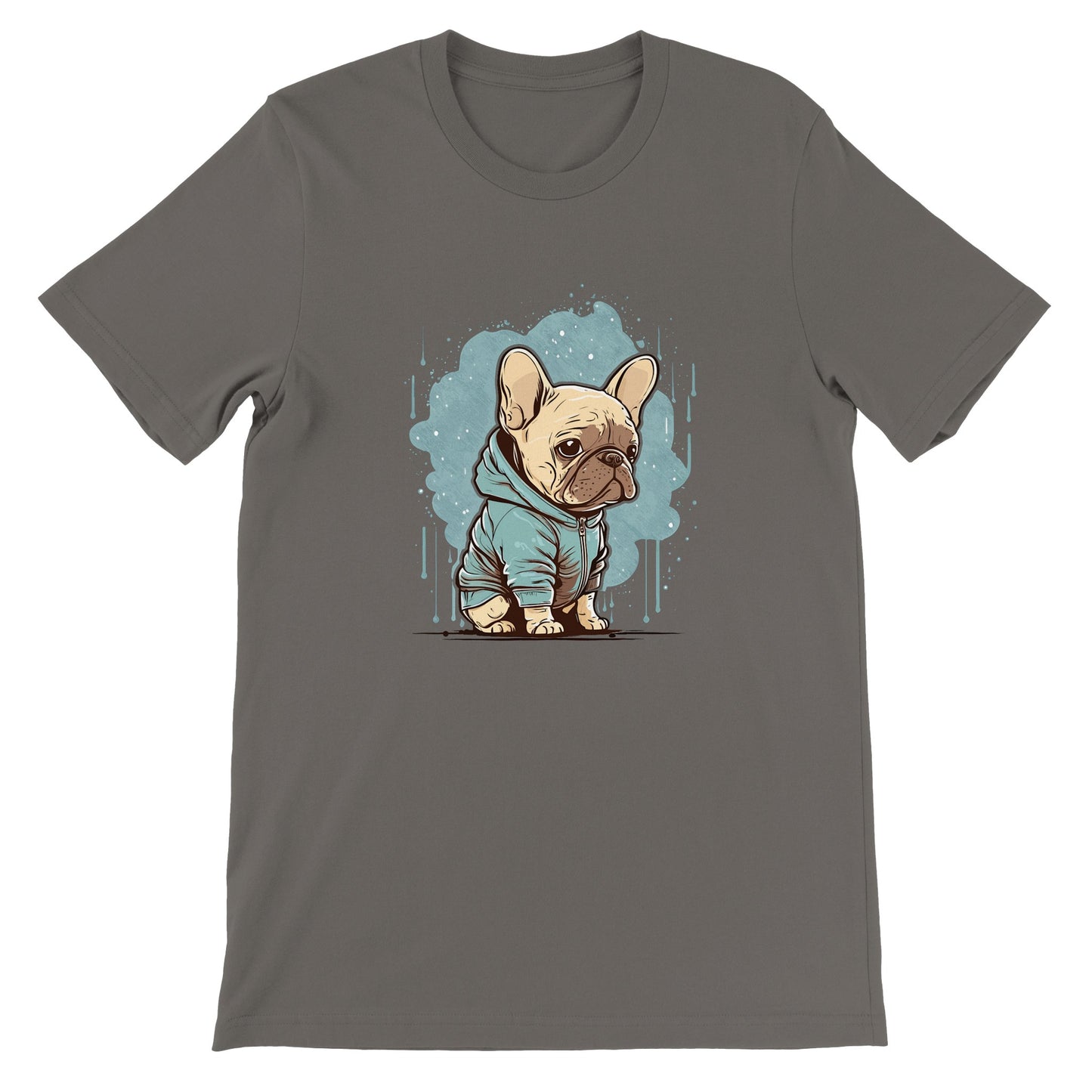 Hunde-T-Shirt – leichte französische Bulldogge, leichtes T-Shirt-Kunstwerk – Premium-Unisex-T-Shirt