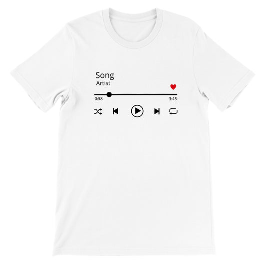 Musik-T-Shirt – Ihr Lieblings-Musiklied und Künstler-Spieler-T-Shirt – Premium-Unisex-T-Shirt 