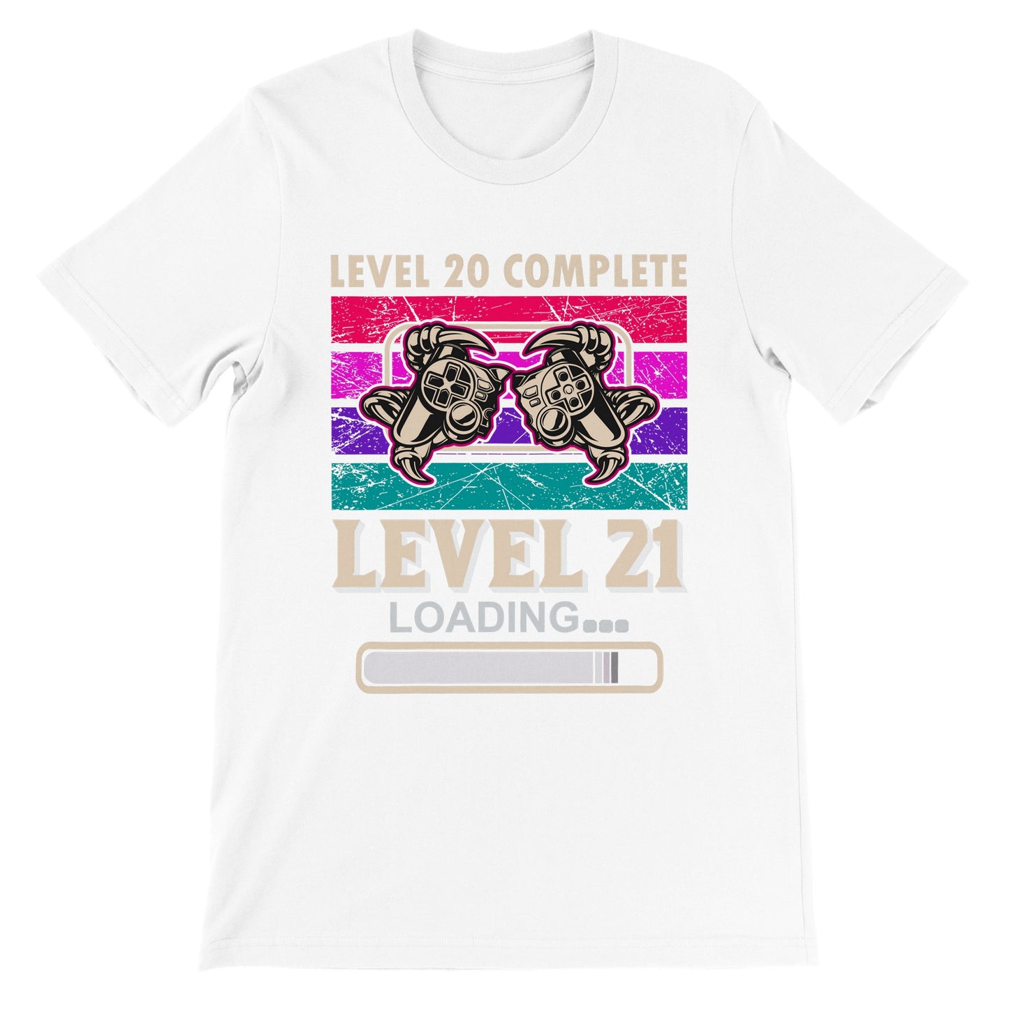 Gaming T-shirts - Level 20 Complete Level 21 Loading - Premium Unisex T-shirt 