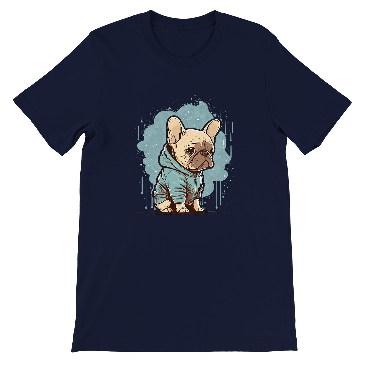 Hunde-T-Shirt – leichte französische Bulldogge, leichtes T-Shirt-Kunstwerk – Premium-Unisex-T-Shirt