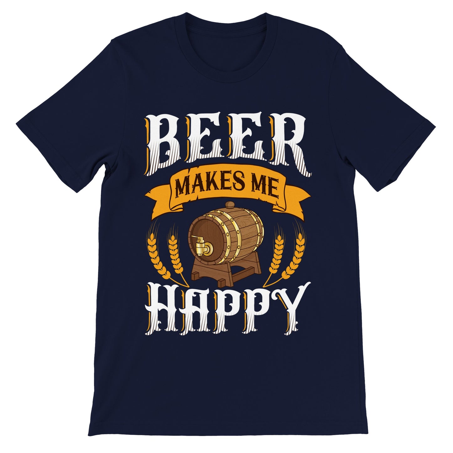 Sjove T-shirts - Beer Makes Me Happy - Premium Unisex T-shirt