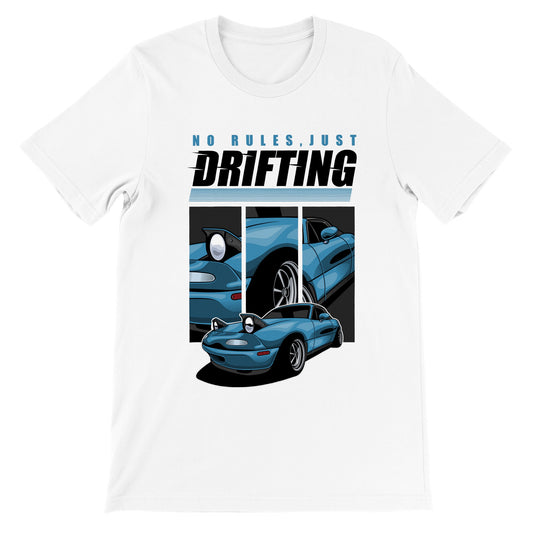 Auto-T-Shirt – Retro Drifting No Rules Artwork – Premium-Unisex-T-Shirt 