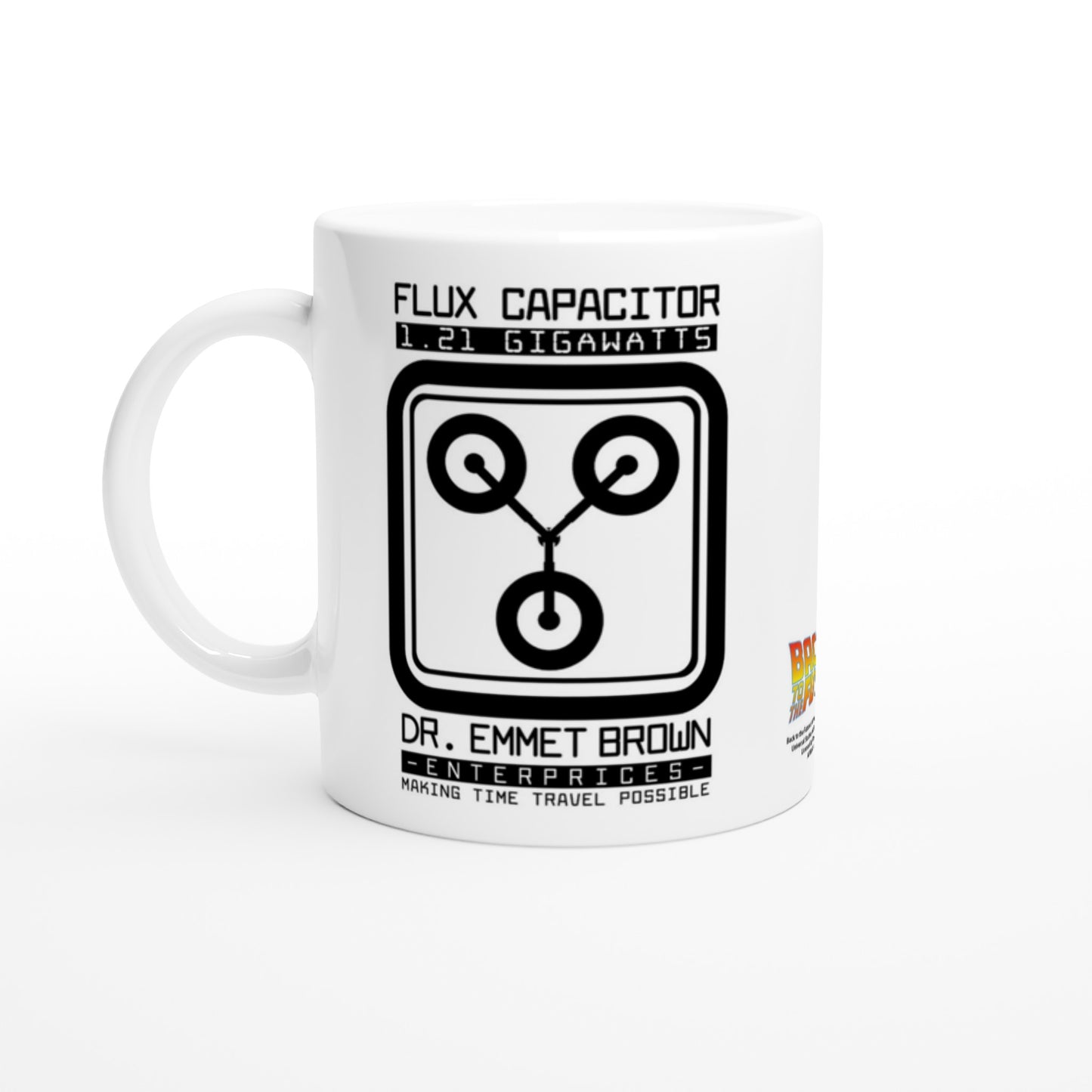 Offizieller „Zurück in die Zukunft“-Becher – Flux Capacitor – 330 ml, weiße Tasse