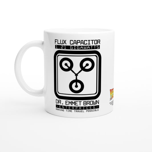 Offizieller „Zurück in die Zukunft“-Becher – Flux Capacitor – 330 ml, weiße Tasse