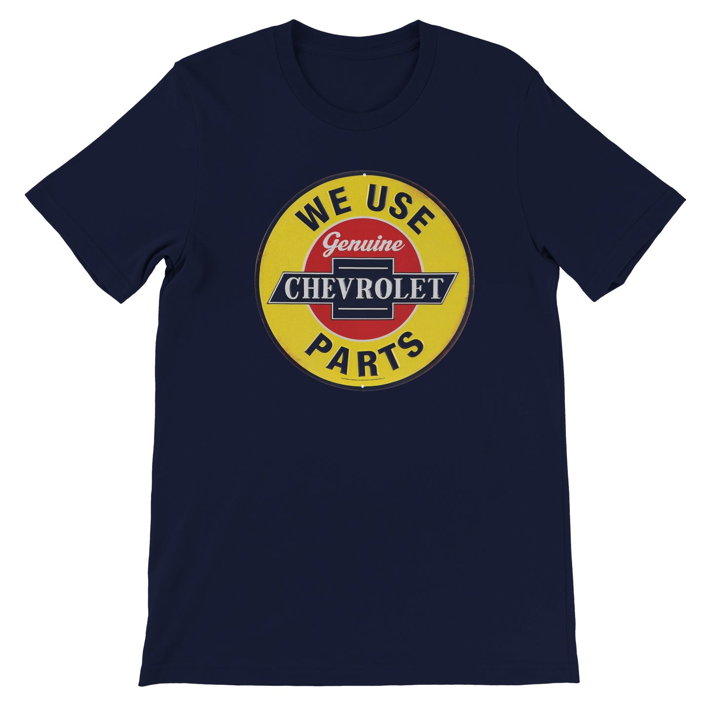 Auto-T-Shirt – Vintage verzerrtes Chevrolet-Schild – Premium-Unisex-T-Shirt