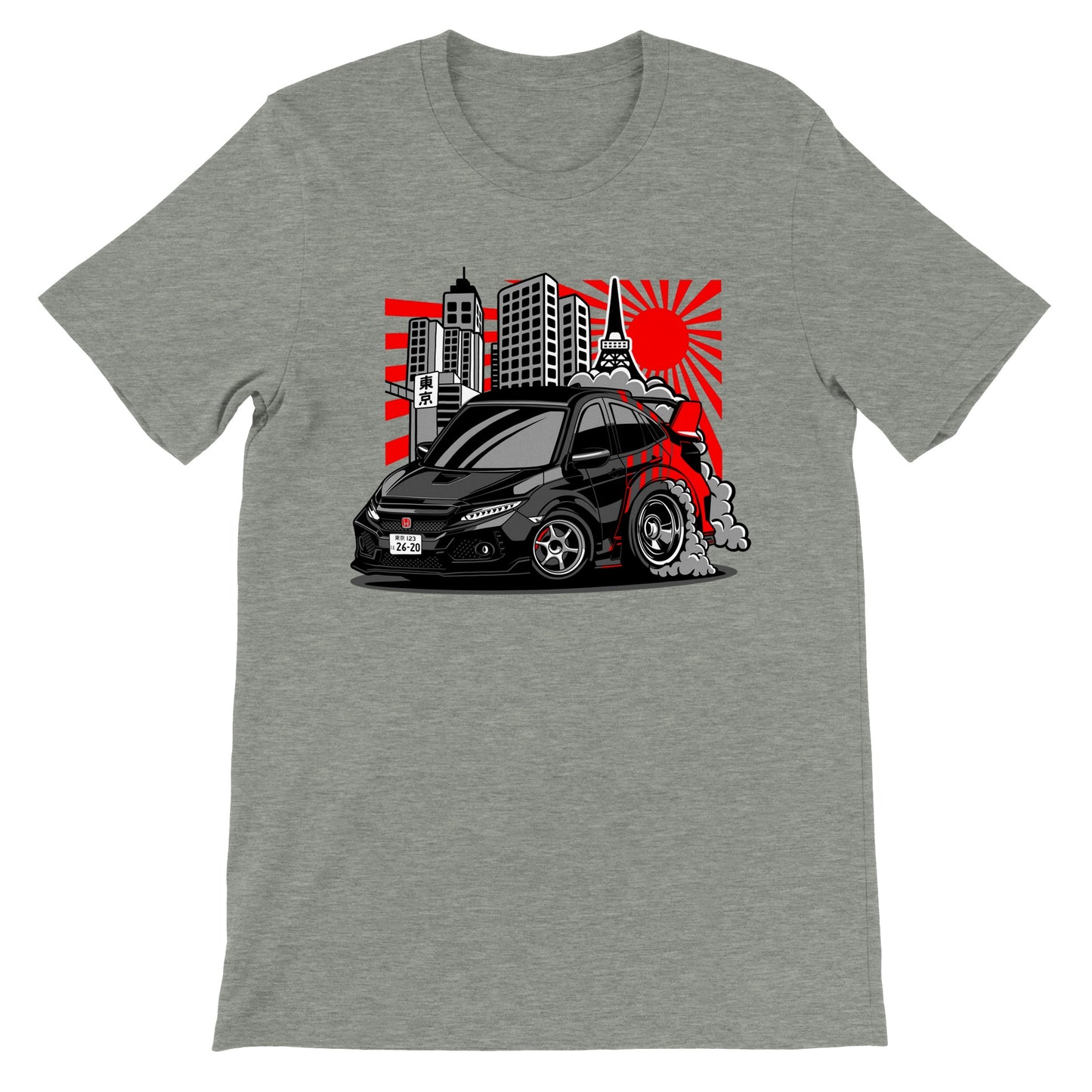 Car T-shirt - Honda - Japanese Artwork - Premium Unisex Crewneck T-shirt 