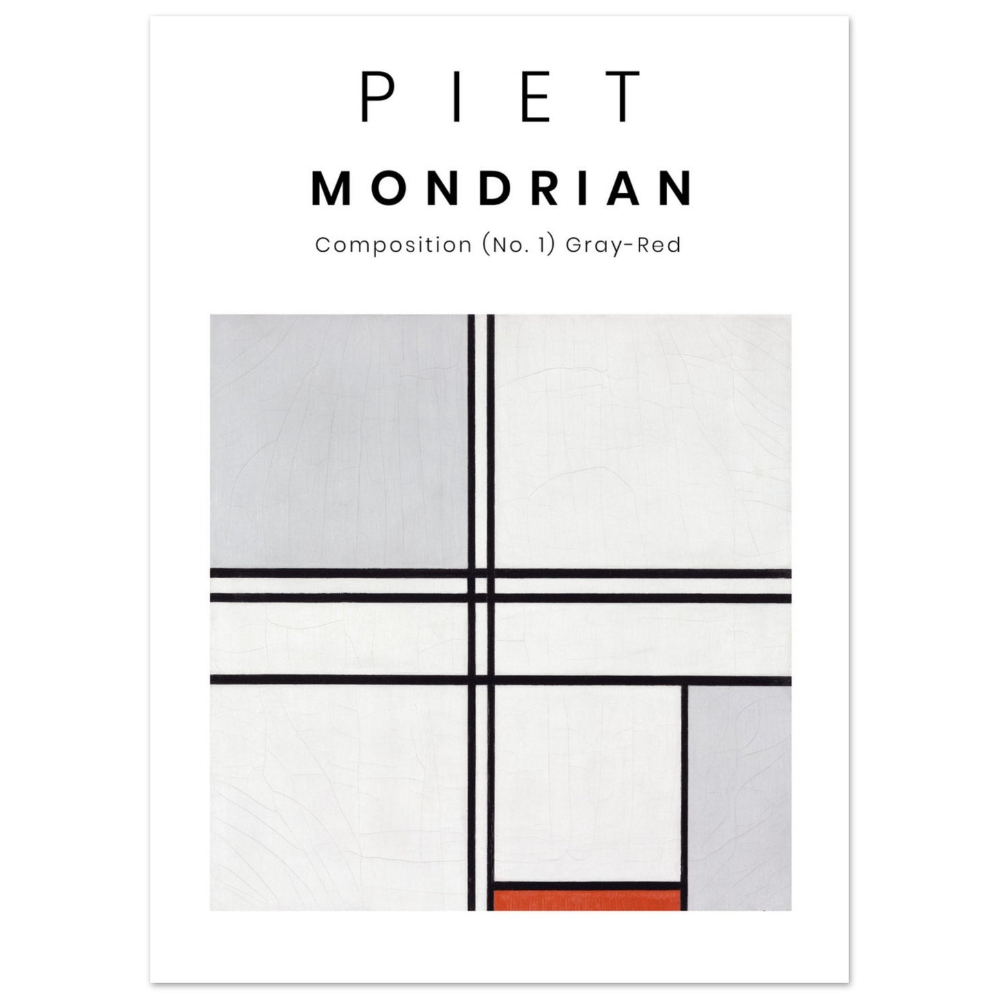 Poster - Piet Mondrian - Grey-Red painting (1935). Original from The Art Institute of Chicago. 