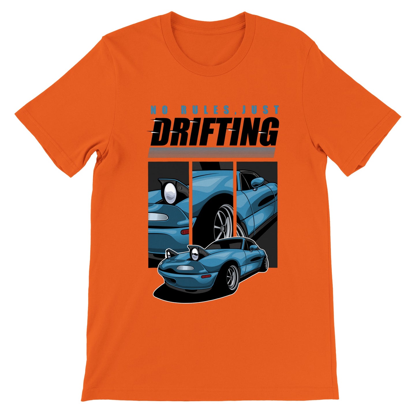 Auto-T-Shirt – Retro Drifting No Rules Artwork – Premium-Unisex-T-Shirt 