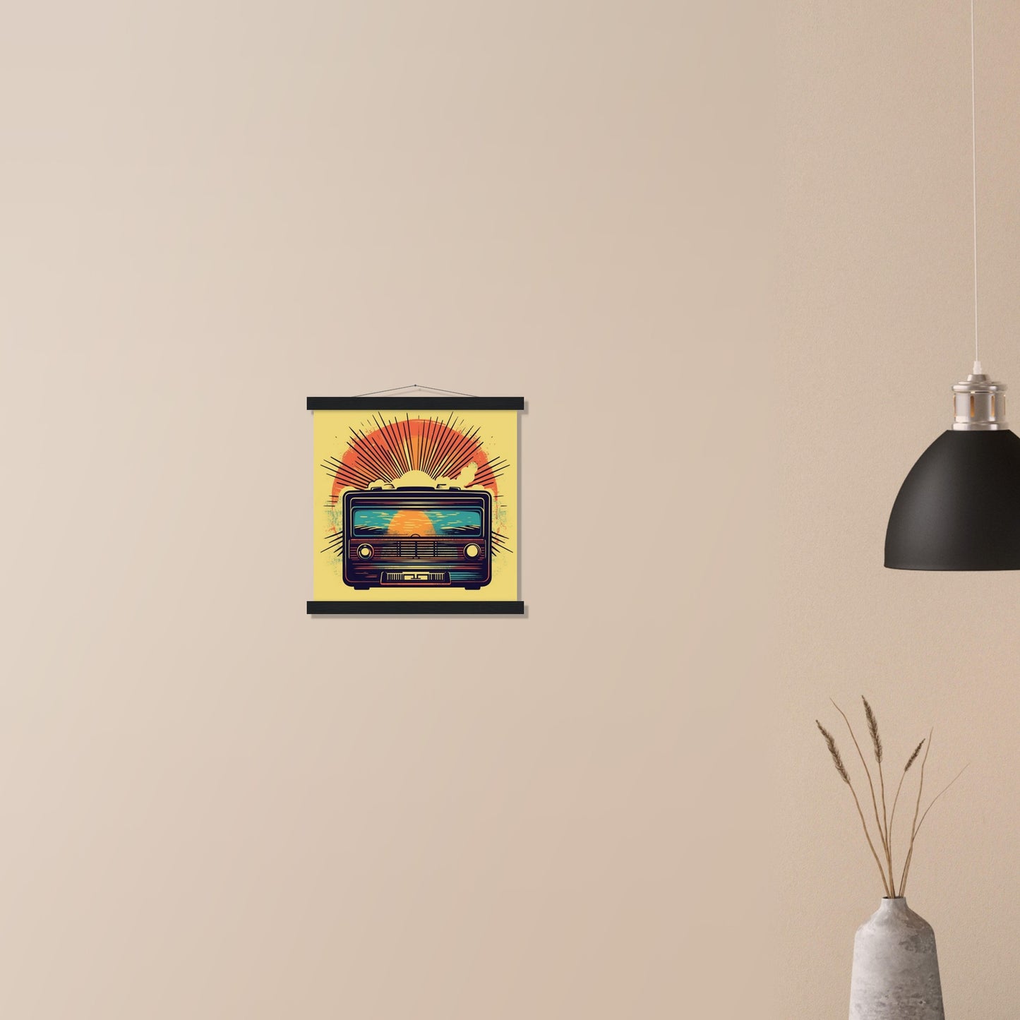 Plakat - Vintage Radio Artwork Number 1 - Premium Mat Papir Med Hanger