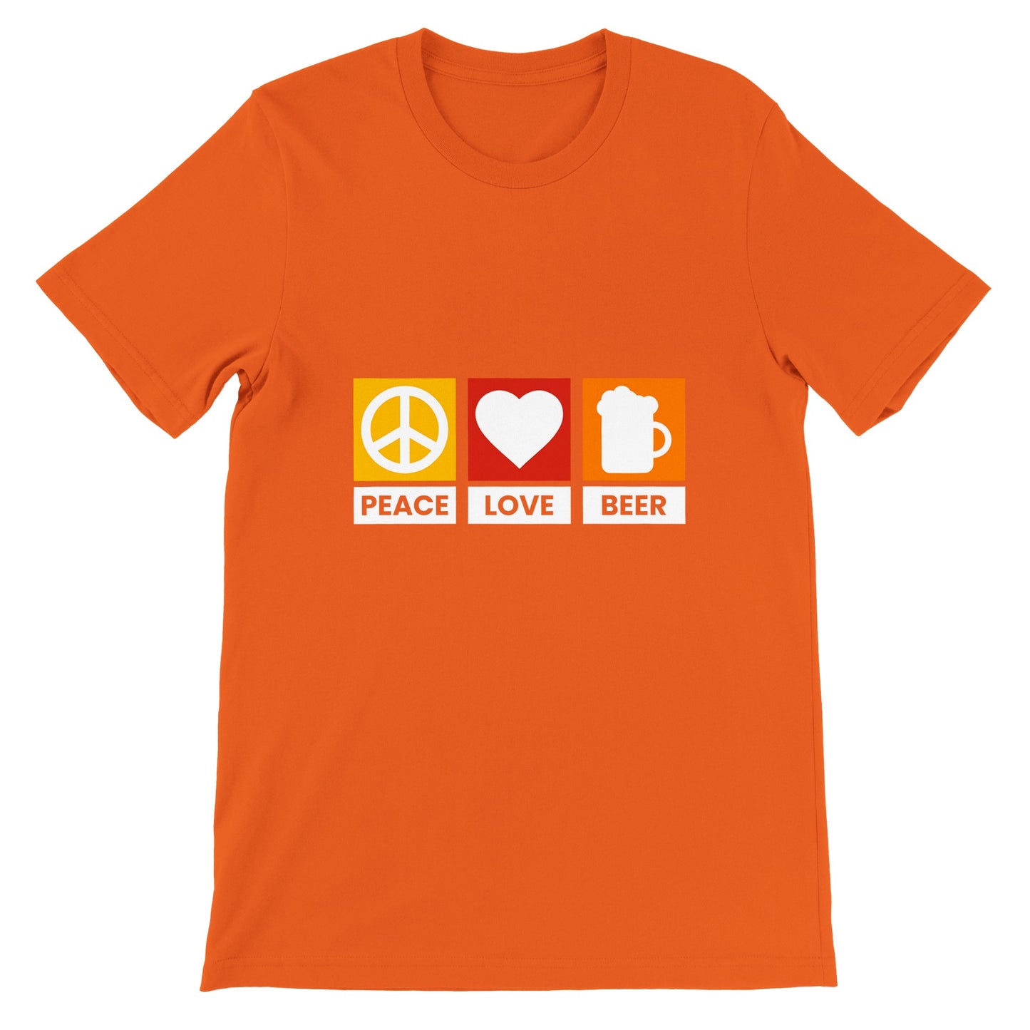 Lustige T-Shirts – Peace Love Beer – Premium Unisex T-Shirt 