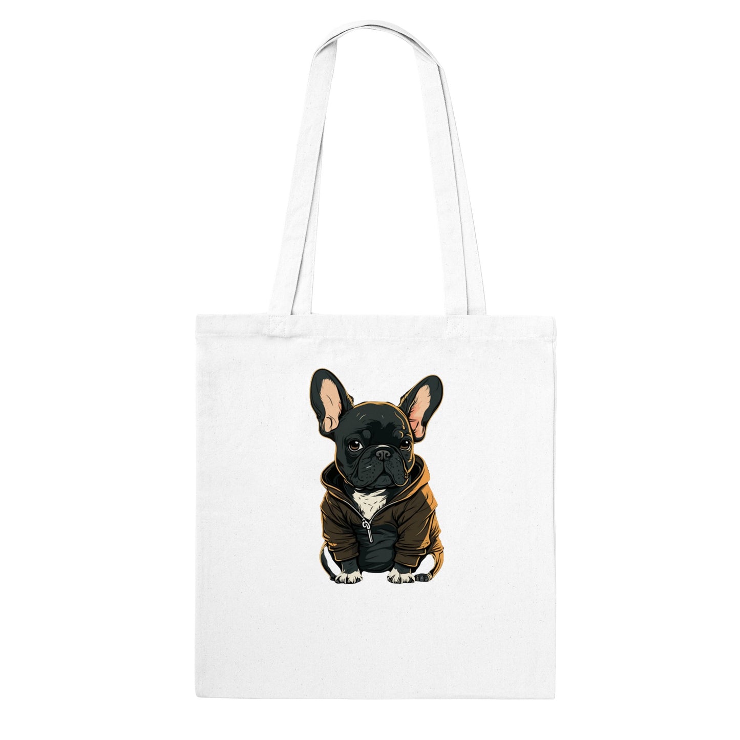 Tote Bag - French Bulldog Dark Hoodie Artwork - Classic Tote Bag 