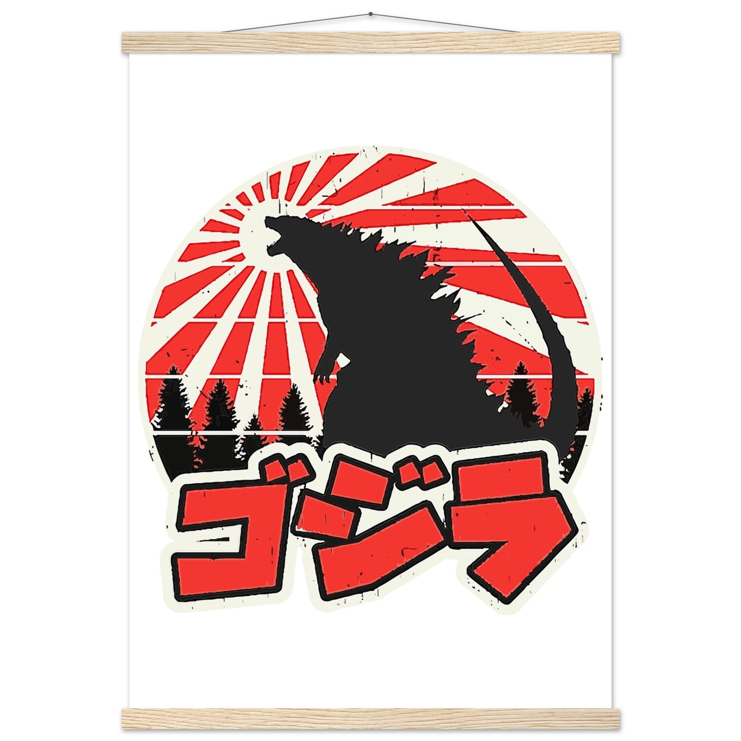 Filmplakat – Gojira – Godzilla Japan Artwork Platkat – Premium Matte Poster mit Aufhänger 