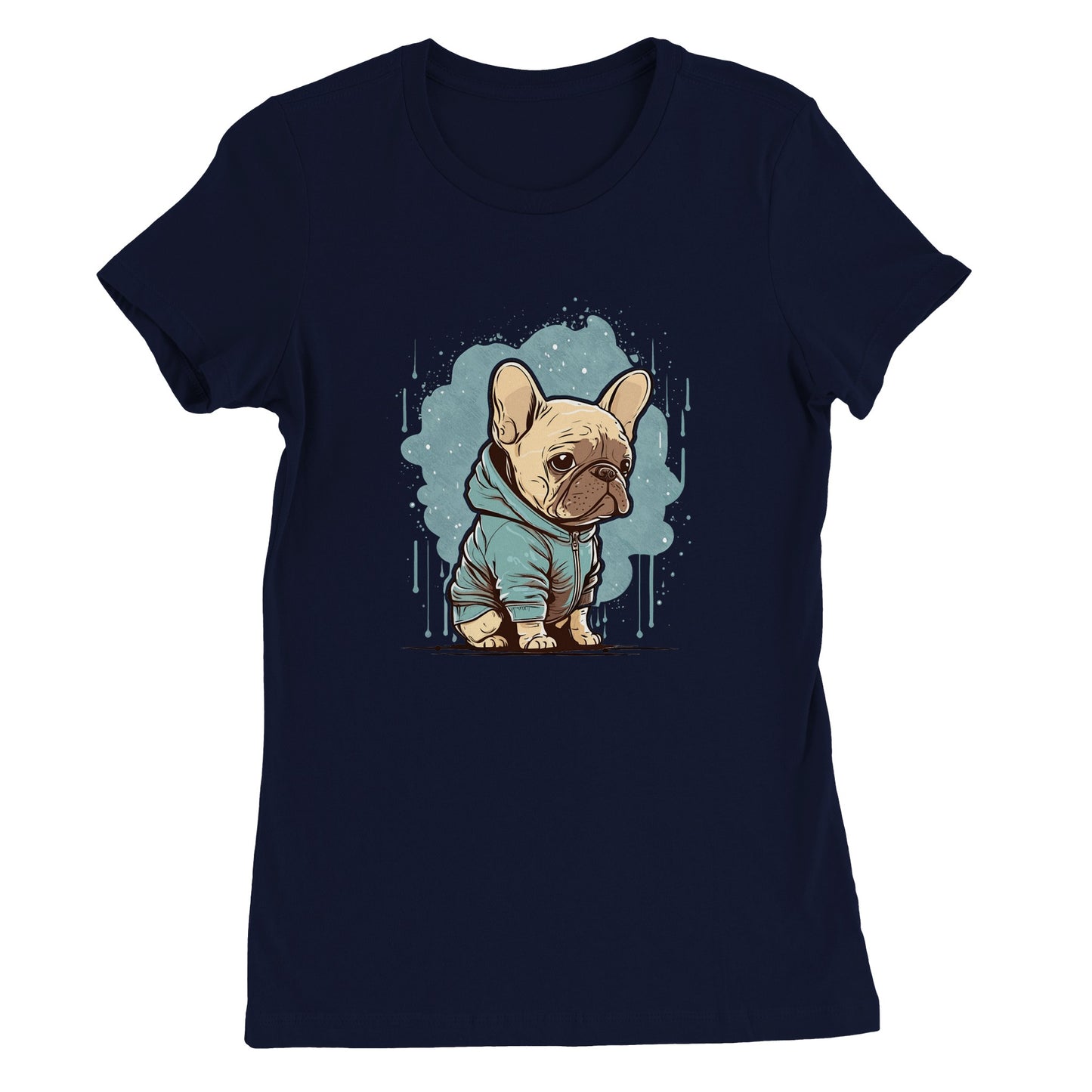 Kvinde T-shirt - Lys Fransk Bulldog Light Hoodie Artwork - Premium Kvinde T-shirt