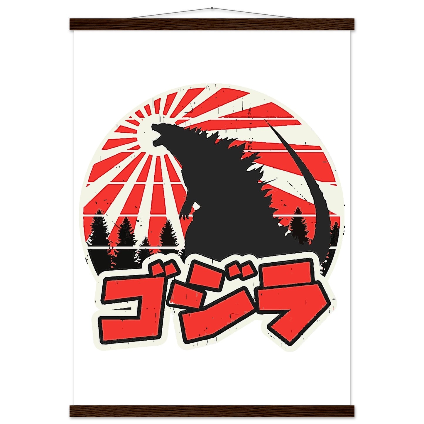 Filmplakat – Gojira – Godzilla Japan Artwork Platkat – Premium Matte Poster mit Aufhänger 