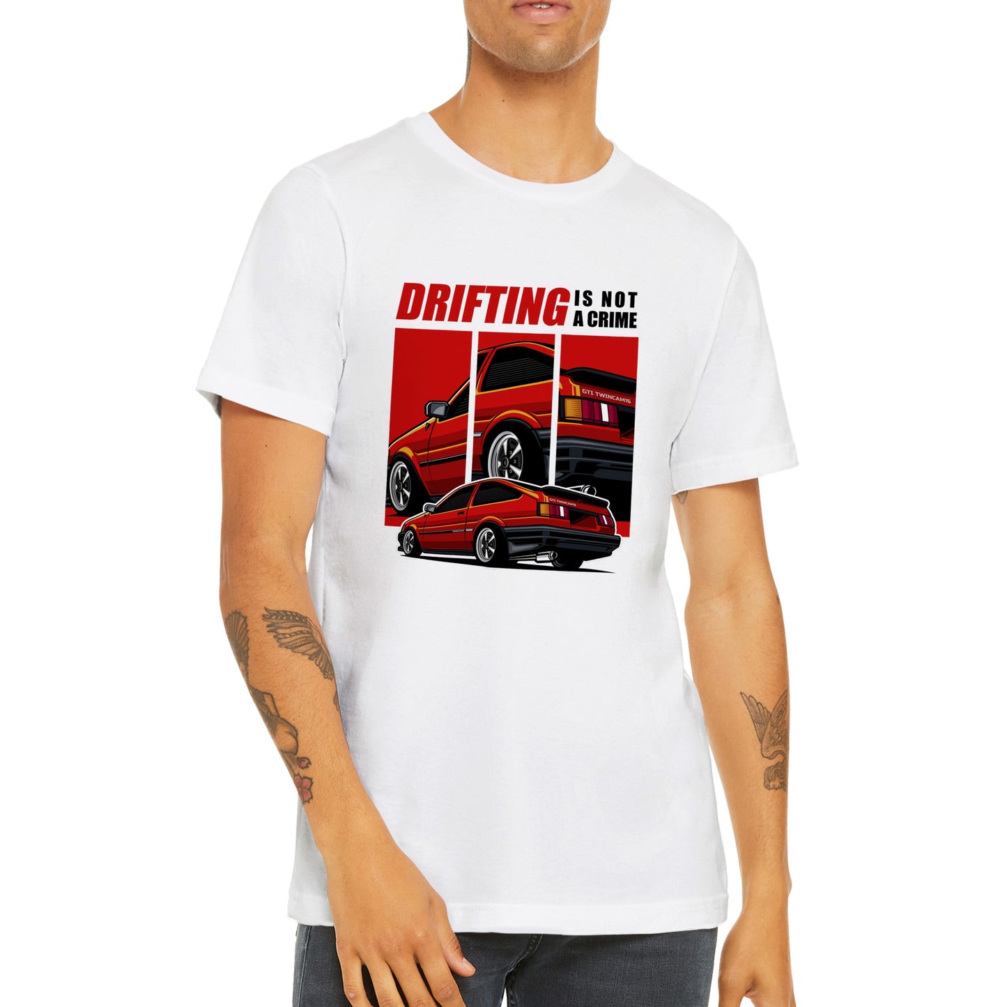 Auto-T-Shirt – Supra The Japanese Drift King Artwork – Premium Unisex T-Shirt 