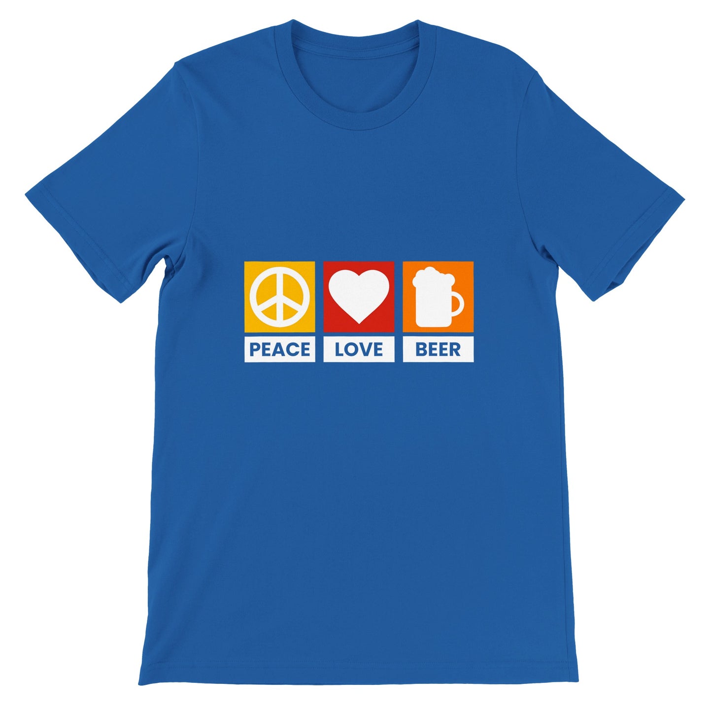 Funny T-shirts - Peace Love Beer - Premium Unisex T-shirt 