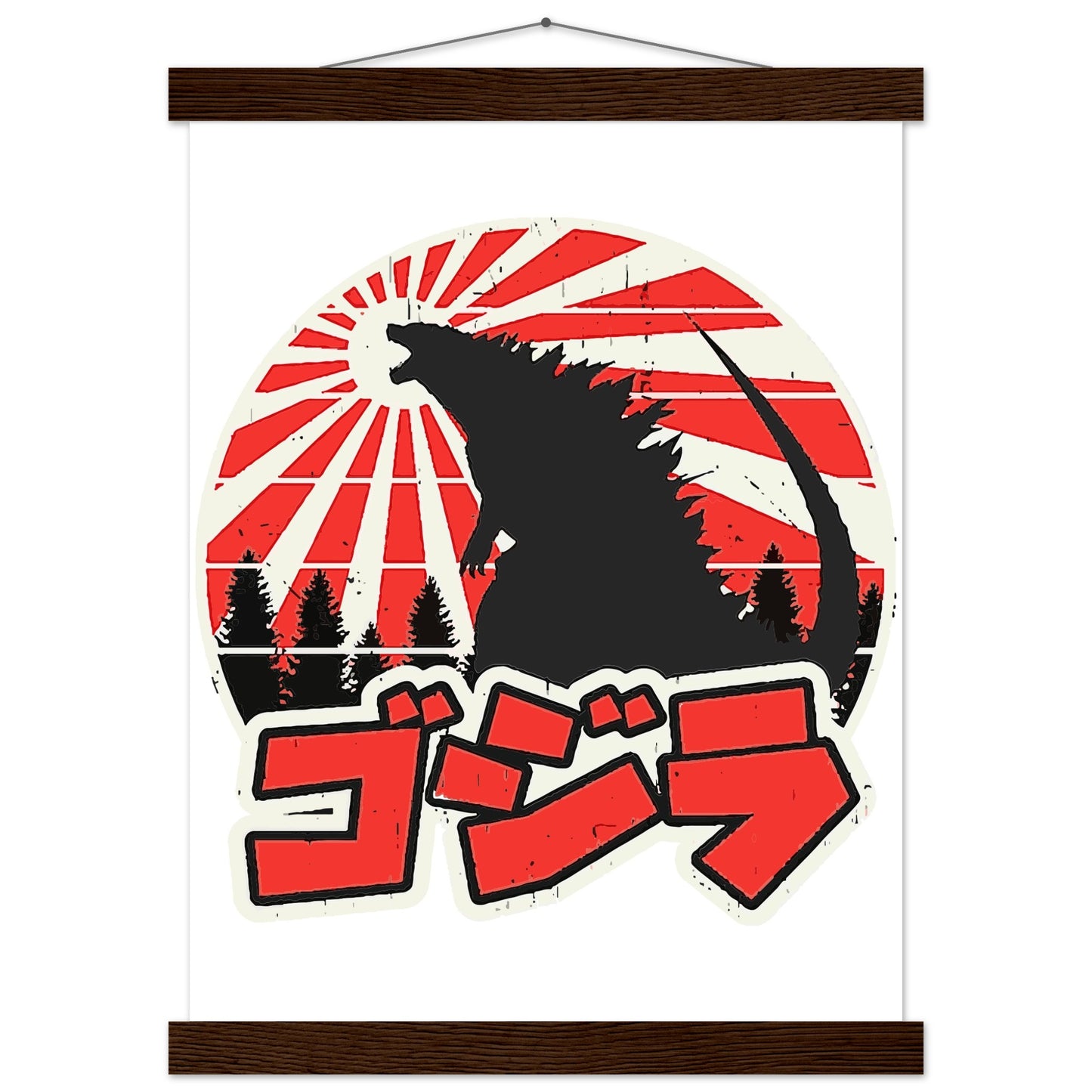 Filmplakat – Gojira – Godzilla Japan Artwork Platkat – Premium Matte Poster mit Aufhänger 