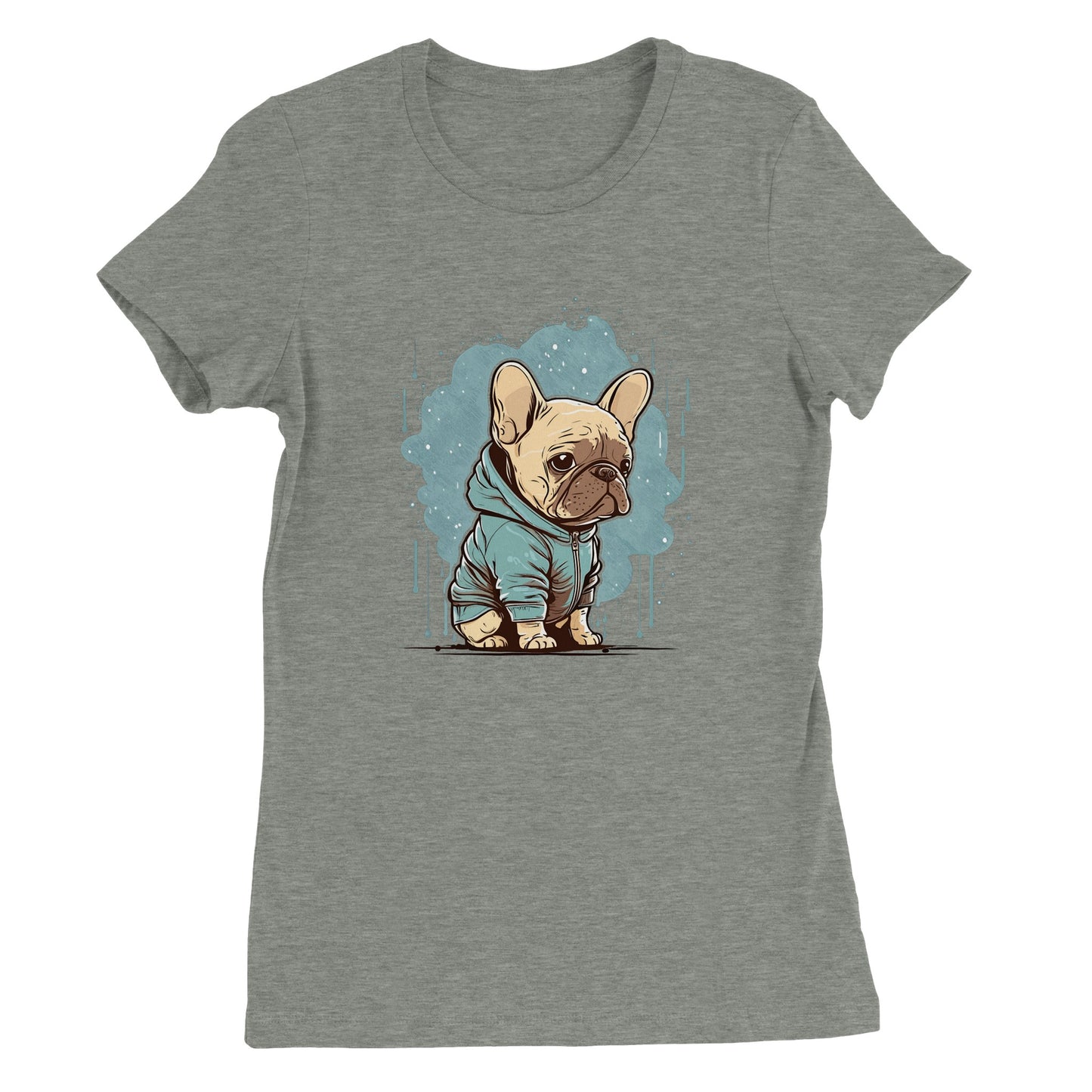 Kvinde T-shirt - Lys Fransk Bulldog Light Hoodie Artwork - Premium Kvinde T-shirt