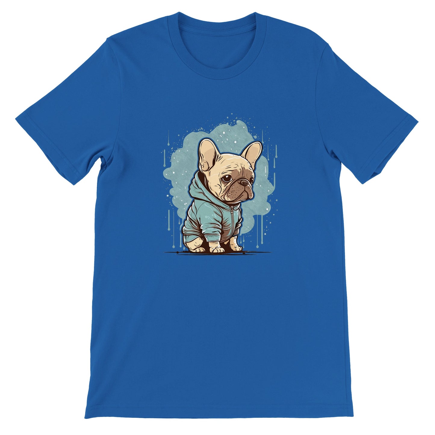 Hunde T-shirt - Lys Fransk Bulldog Light T-shirt Artwork - Premium Unisex T-shirt