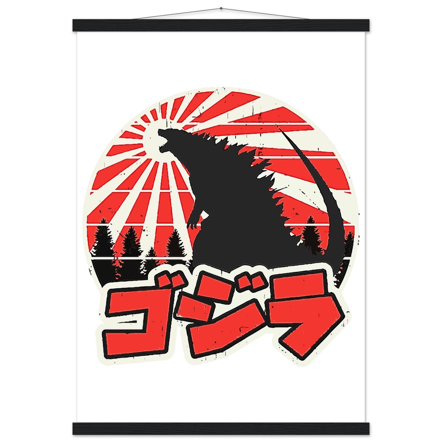 Filmplakat – Gojira – Godzilla Japan Artwork Platkat – Premium Matte Poster mit Aufhänger 