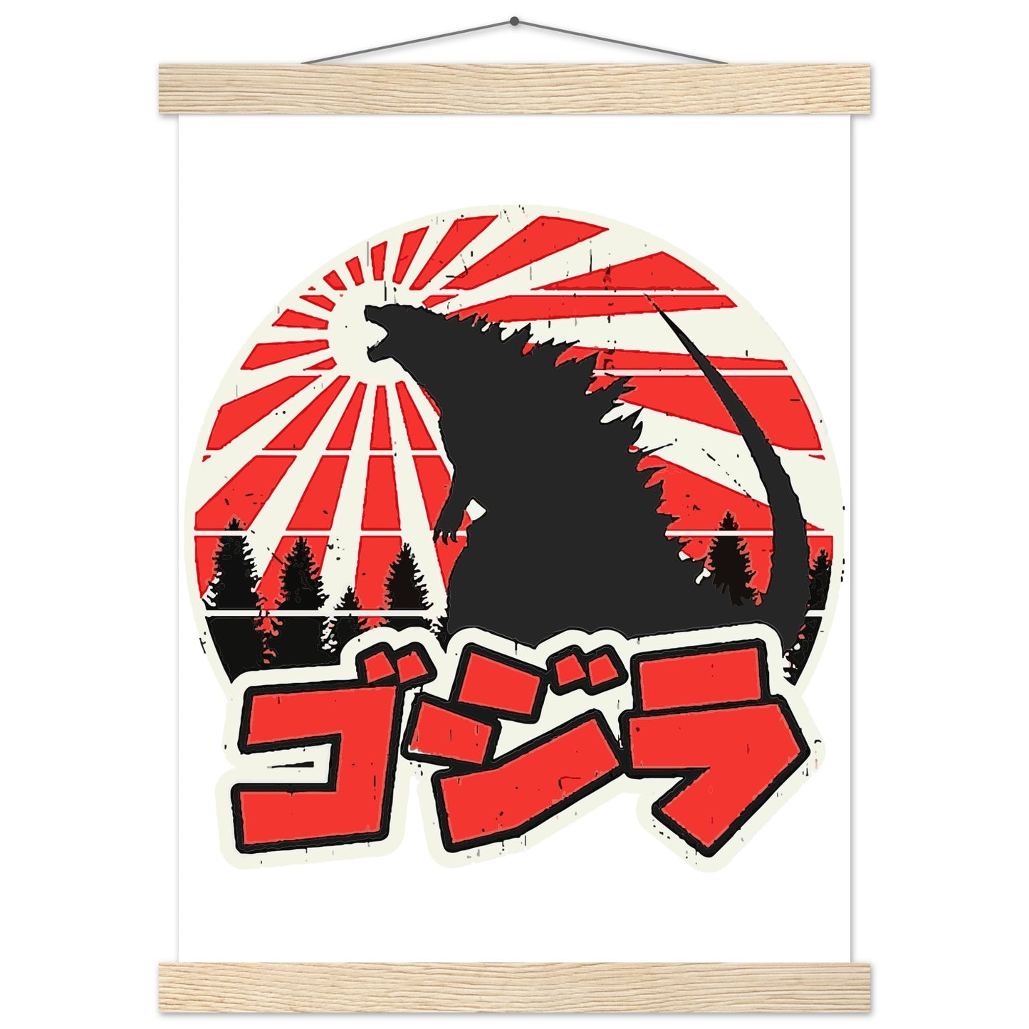 Filmplakat – Gojira – Godzilla Japan Artwork Platkat – Premium Matte Poster mit Aufhänger 