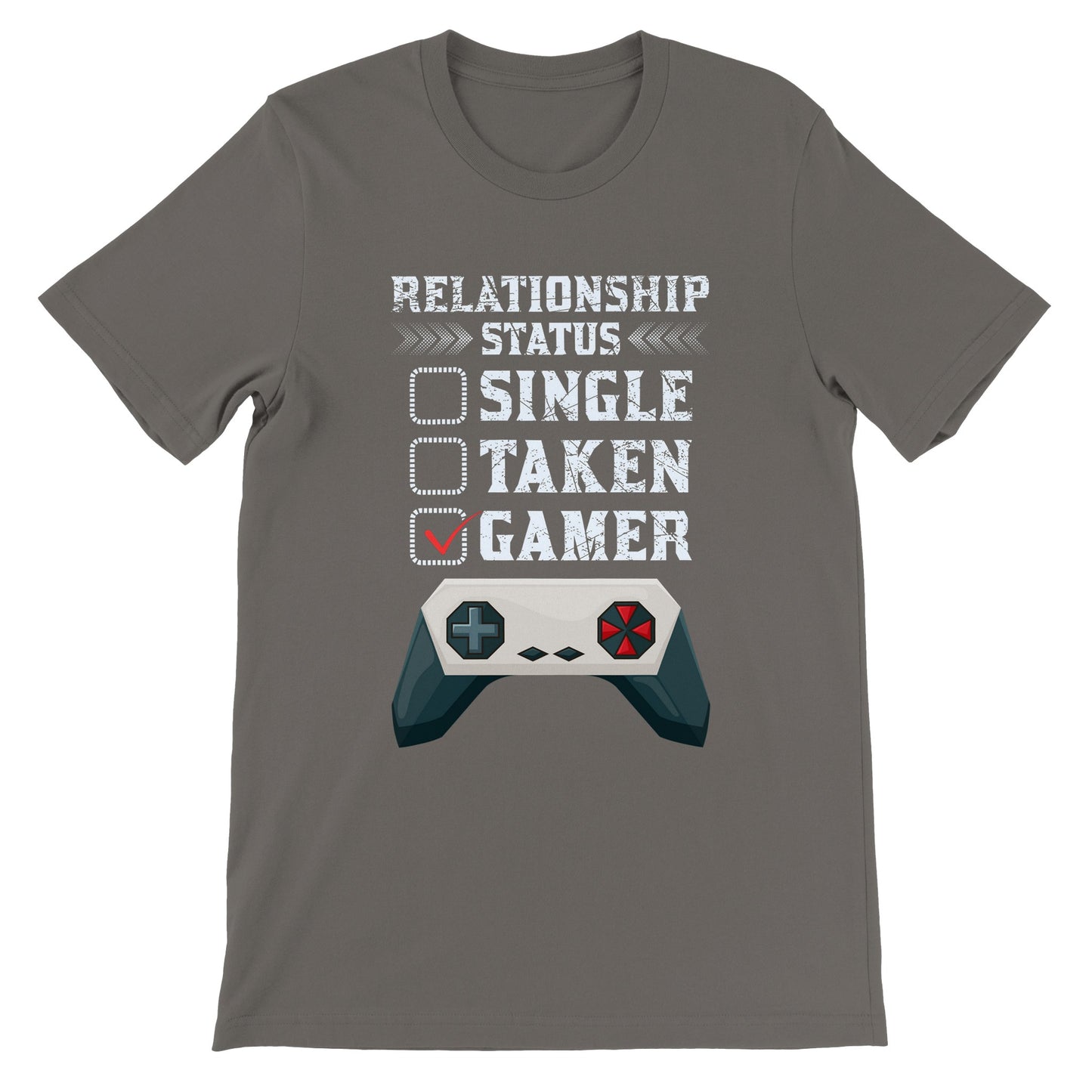 Gaming-T-Shirts – Beziehungsstatus Single Taken Gamer – Premium-Unisex-T-Shirt 