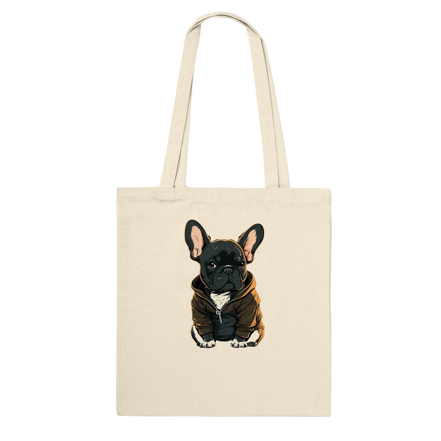 Einkaufstasche – Französische Bulldogge, dunkles Hoodie-Kunstwerk – klassische Einkaufstasche 
