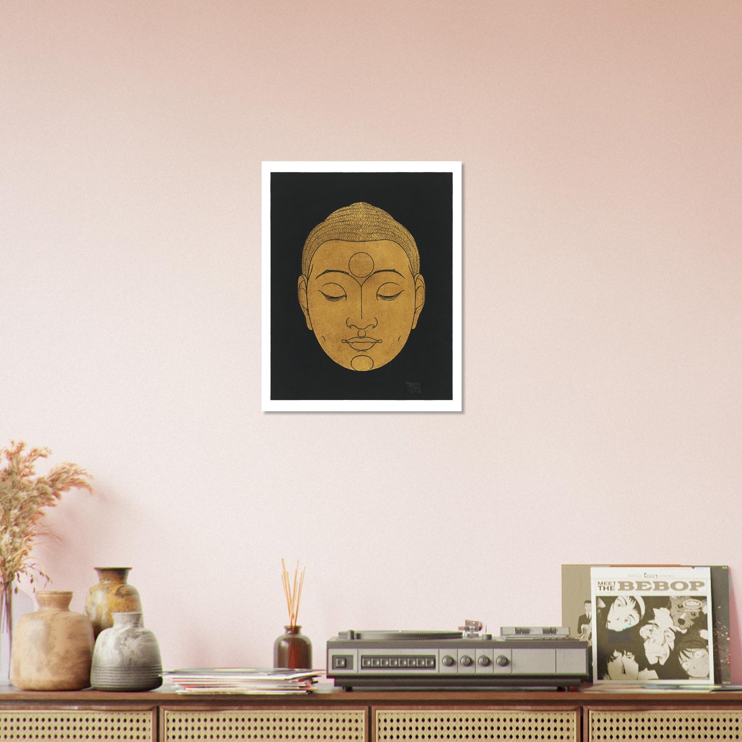 Poster - Vintage Art Head Buddha - Remix Reijer Stolk