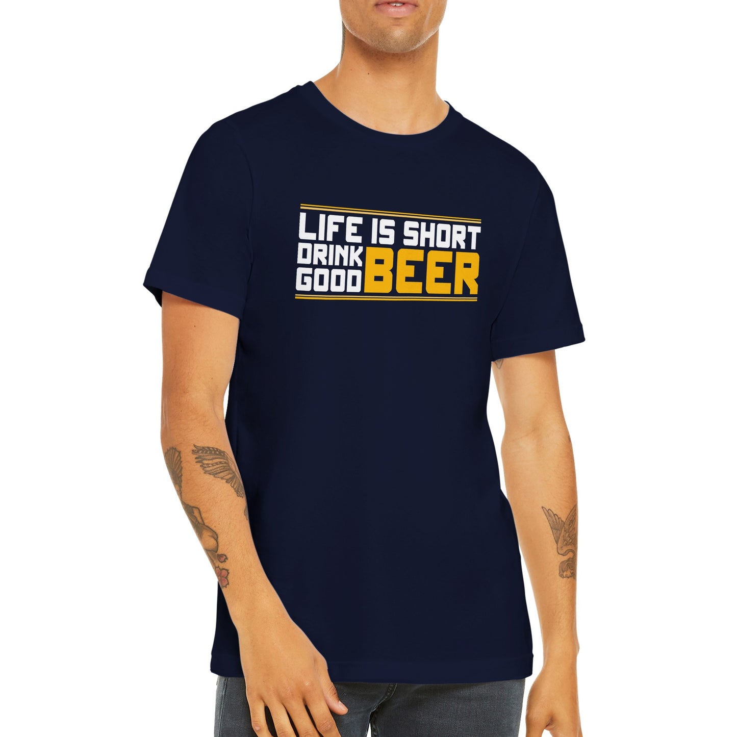 Sjove T-shirts - Life Is Short Drink Good Beer - Premium Unisex T-shirt